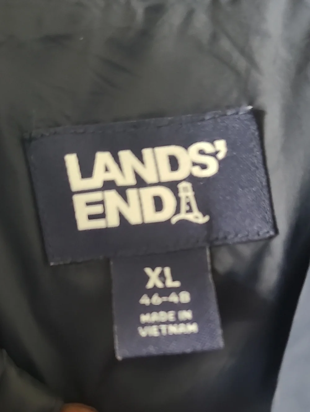 Lands' End Men's Packable Navy Lightweight Quilted Puffer